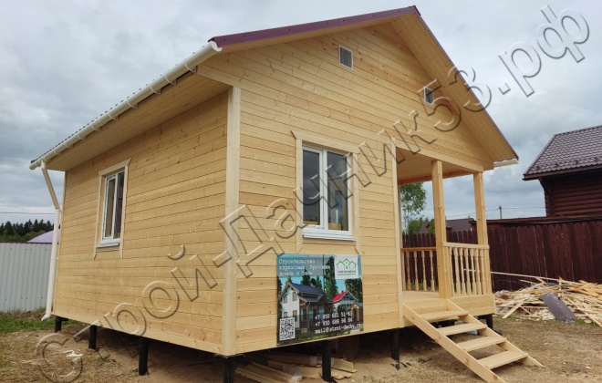 4 Каркасно-щитовой дом  Д-19, 6х6м, 36 М², Московская область, Шаховской район, ДНП Рождествено-2 (4)